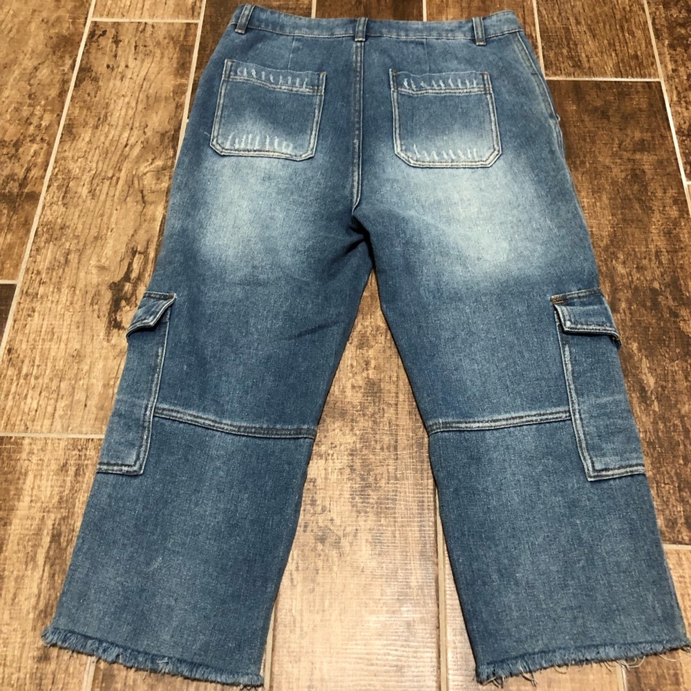 ROBERT RODRIGUEZ Crop Drop Crotch Cargo JEANS 26 Cropped Rustic - Picture 9 of 12